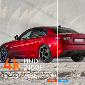กล้องบันทึกวิดีโอ Holroadx 4K 2160P UHD เลนส์คู่ หน้า/หลัง พร้อม WIFI มองเห็นในเวลากลางคืน บันทึกการจอดรถตลอด 24 ชม. สำหรับ <span class=keywords><strong>Alfa</strong></span> Romeo Giulia/Stelvio - Product Image 6