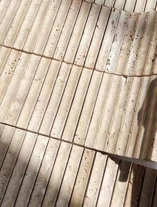 Moderno naturale scanalato dito striscia di pietra opaco 3D curva concava mosaico travertino posteriore della parete di piastrelle per cucina bagno Bar - Product Image 2