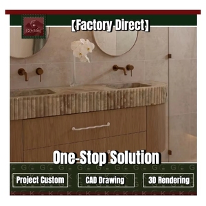 Mobile <span class=keywords><strong>Bagno</strong></span> di Lusso GOLDKING con Lavabo in Marmo Monet Garden, Venature <span class=keywords><strong>Beige</strong></span>-Verdi, Bordo Scanalato, Lucidato su Misura, <span class=keywords><strong>Arredamento</strong></span> di Alta Gamma per Villa - Product Image 1