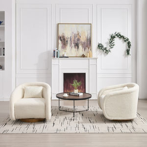 Silla giratoria de barril con acento, rotación de 360 grados, tapicería de peluche, diseño cómodo en forma de calabaza, silla moderna <span class=keywords><strong>para</strong></span> sala de estar de algodón - Product Image 6