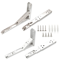 Support d'étagère pliable en acier inoxydable antirouille à fixation murale pour cuisine, garde-manger, charnières papillon, quincaillerie de meuble antique