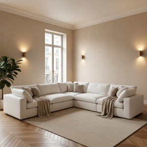 Canapé-lit modulaire moderne avec ottoman, 6 places, convertible en forme de L ou en <span class=keywords><strong>U</strong></span> pour salon, appartement - Product Image 2