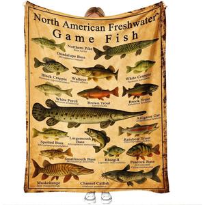 Marine Life Flannel <b>Blanket</b> Throw <b>Blanket</b> Nap <b>Blanket</b> Fade Resistant Lightweight for Travel <b>Camping</b> Custom Print Wholesale - Product Image 4