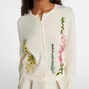 <span class=keywords><strong>Cardigan</strong></span> romantico stile Vintage da donna con girocollo ricamato floreale di nuova fabbrica Wisrise - Product Image 1