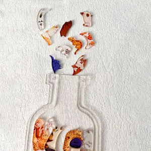 Rompecabezas 3D de botella acrílica, rompecabezas creativo para regalo, puzle artesanal para gatito/cachorro/cerdo, puede personalizarse