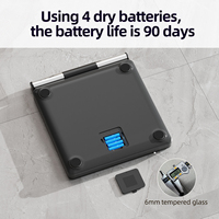 Báscula de composición de cuerpo de baño inteligente única OEM Blue-Tooth Digital Battery Power 8 Electrodos Báscula de peso de grasa corporal inteligente
