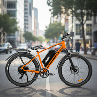 Vélo Électrique Urbain Chamrider Orange 27,5 pouces 48V 27Ah 7 Vitesses, Autonomie 150 km, Moteur Arrière, Stock UE/Royaume-Uni