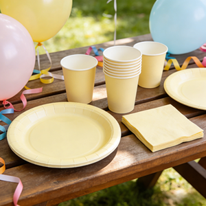 DAMAI Fournitures de fête de couleur unie, vaisselle en papier de couleur unie, ensemble de vaisselle jetable, assiettes de 7 pouces et 9 pouces, gobelets en papier, serviettes - Product Image 6