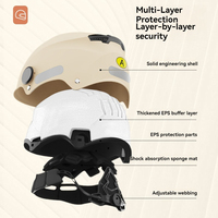 Casco de advertencia de protección Casco de ciclismo Hombres Damas Casco con cinturón protector Sombrero duro Carretera