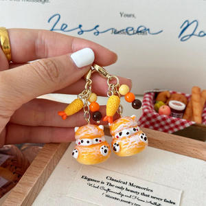 2025 Hecion vendita calda simpatica pasta sfoglia portachiavi piccolo orso cartone animato bambola di scuola borsa borsa pendente regalo per le ragazze - Product Image 5