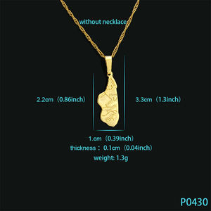FS Fashion 18K Plaqué <span class=keywords><strong>Or</strong></span> Style Vintage <span class=keywords><strong>Madagascar</strong></span> Carte <span class=keywords><strong>Pendentif</strong></span> pour Cadeau Fête ou Anniversaire Bijoux de Haute Qualité - Product Image 3