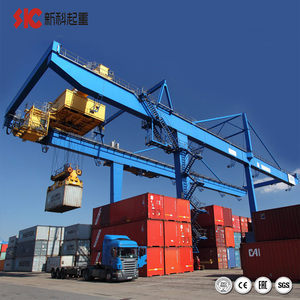 ساحة حاوية تحميل الإطارات المطاطية وتفريغ الحاويات المثبتة على السكك الحديدية رافعة جسرية - Product Image 1