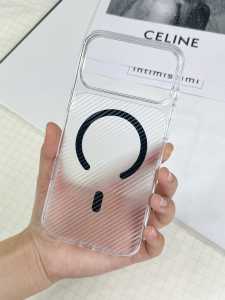 Étui de téléphone magnétique antichoc en TPU+PC pour 17/17 Pro/17 Pro Max/16/15/14/13 Pro Max, coque translucide fumée - Product Image 4
