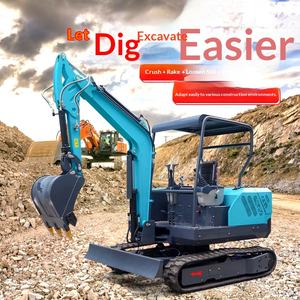 Miniexcavadora de Orugas para Invernaderos Agrícolas, Maquinaria Pequeña para Ingeniería Doméstica, Trituración en Interiores, Máquina de Gancho Pequeño para Jardinería y Zanjado - Product Image 1