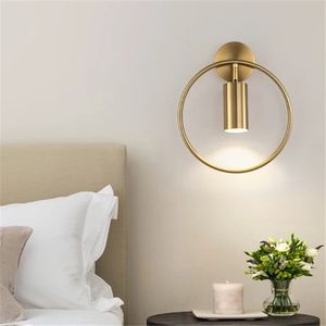 Lámpara de pared moderna con círculo redondo, aplique de noche dorado y negro, para interior, <span class=keywords><strong>GU10</strong></span>, 110V, 220V - Product Image 6