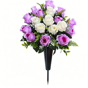 Estacas <span class=keywords><strong>de</strong></span> Flores <span class=keywords><strong>de</strong></span> Rosa Amarilla, Decoración Artificial <span class=keywords><strong>de</strong></span> Plástico para Jardín, Perfecta para Patio, Camino o Porche - Product Image 5