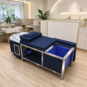 Cama de Spa para Cabeza sin Plomería, con Tanque de Agua Incorporado, Suministro de Agua Autónomo, Drenaje, Terapia Capilar, Masaje, Cama de Belleza para Salón de Peluquería - Product Image 1