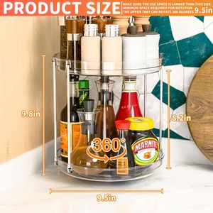 Bestselling 2 Tier Lazy Susan Turntable Organizer Rotating Spice <b>Rack</b> Organization for Kitchen Cabinet Countertop - Product Image 3