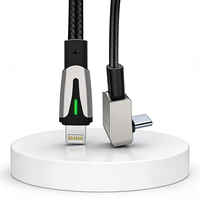 Câble de charge rapide Tesla Model 3/Y - 27W PD 3A Type-C vers Type-C, design coudé à 90 degrés avec alliage d'aluminium pour iPhone