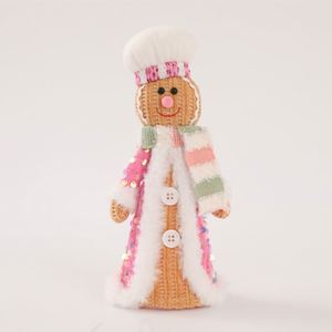 2025 New Christmas Decoration Gift 3D pink Gingerbread Man Plush Knitted Ornaments Cute <b>Doll</b> Christmas Decoration Gift - Product Image 6