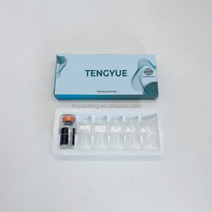 Peptide Vial Packaging Vial Paper <b>Box</b> 5 Vials <b>Pack</b> Package 2ml 3ml 10ml Vial Label and <b>Box</b> with plastic tray - Product Image 1