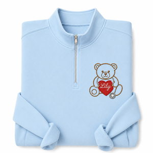 Felpa Personalizzata Ricamata RN con Nome, Design Orsetto Carino per Infermiere, Collo Alto Invernale/Autunnale, Regalo Personalizzato per il Settore Sanitario - Product Image 2