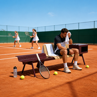 Banc de sport extérieur moderne en métal confortable pour parcs et terrains de tennis, sièges durables et résistants à l'eau