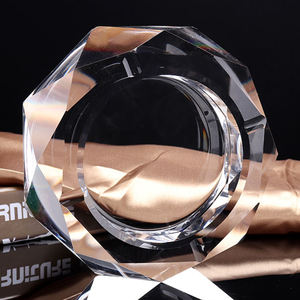 Wholesale Customized Octagon Crystal Glass Ashtray Round Pattern Smokeless Design for Home Office Custom Logo Shape <b>Smoke</b> Shops - Product Image 2