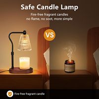 Lampe chauffe-bougie en verre à hauteur réglable avec variateur et minuterie pour bougies en pot parfumées