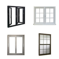 Ventanas Corredizas de Aluminio con Doble Acristalamiento de Diseño Moderno, Ventanas de Aleación de Aluminio Resistentes al Viento para Casa