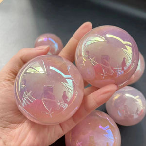 Esfera de Cuarzo Rosa Aura Ángel Natural de Alta Calidad al por Mayor para Decoración del Hogar y Regalo - Product Image 1