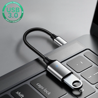 Câble OTG USB Type-C en alliage d'aluminium avec LED, adaptateur convertisseur USB Type-C mâle vers USB 3.0 femelle pour Macbook, Samsung, Android, iPhone
