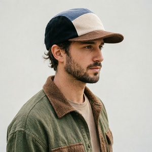 Gorra de Béisbol de 5 Paneles con Visera Corta, Estilo Hip Hop Vintage, con Logotipo Personalizado, Gorra Informal Tipo Dad Hat, de Pana, para Actividades al Aire Libre, Gorra Plana para Correr y Acampar - Product Image 3