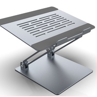Soporte Ergonómico Plegable de Metal para Laptop, Base Ajustable en Altura para Escritorio, Elevador para Notebook con Silicona Antideslizante