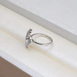 Wenchi Boucles d'oreilles en argent S925 personnalisées, anneaux ouverts, clous d'oreilles Phénix pour femme, supports vides pour perles, bijoux DIY - Product Image 3