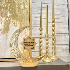Décoration de table islamique en bois en forme de croissant de lune pour le Ramadan et l'Aïd - Product Image 4