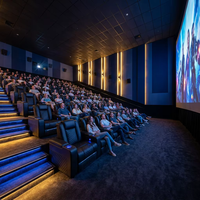 Venta al por mayor de muebles modernos para teatros comerciales, sofás de cine eléctricos individuales, asientos de cine plegables de cuero VIP