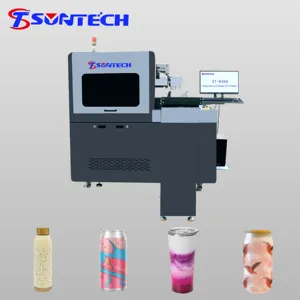 Printer UV silinder dengan kepala cetak Ricoh, printer botol putar, cangkir botol cetak silinder 360