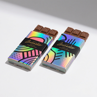 Boîtes en carton pliable de qualité alimentaire pour tablette de chocolat Boîte d'emballage de barre de chocolat holographique imprimée personnalisée avec fenêtre