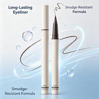 Crayon Eyeliner Double Pointe Précision Ultra-Fine, Applicateur Stylo, Pigment Noir Intense, Longue Tenue, Séchage Rapide et Anti-Bavures