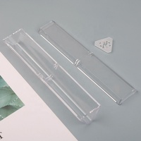 Vente en gros bon marché étui à stylo transparent en plastique boîte d'emballage de stylo triangle pour stylo à bille en cristal
