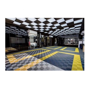 Anti-slip Car Detailing Shop Floor Tiles Plastic Grate Car Wash Drainage Tile PP Interlocking Flooring <b>Mat</b> for Garage - Product Image 1
