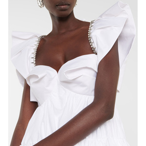 <span class=keywords><strong>Robe</strong></span> courte à col généreux, <span class=keywords><strong>blanche</strong></span>, Sexy, à manches courtes, en strass, pour soirée, Club, été, 2023 - Product Image 2