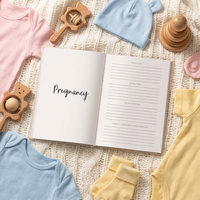 Journal de grossesse en lin avec logo personnalisé, entièrement personnalisable, estampé à l'or, livre de souvenirs pour les futures mamans