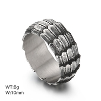 Cincin Unisex Stainless Steel Vintage Grosir, Cincin Jari Kepala Ular Ganda Geometris, Perhiasan Cantik, Hadiah