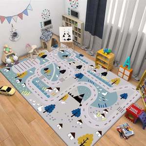 <span class=keywords><strong>Tappeto</strong></span> da <span class=keywords><strong>Gioco</strong></span> Moderno per <span class=keywords><strong>Bambini</strong></span> con Motivo Stradale, Morbido Tappetino Educativo con Motivi Urbani per Camera da Letto e Sala Giochi - Product Image 1