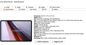 Oo Pad Air WIFI หน้าจอ LCD 11.5 นิ้ว 144Hz ความละเอียด 2800*1840 แบตเตอรี่ 8500mAh ชิปประมวลผล Snap 870 Octa Core แท็บเล็ตเกมมิ่งพีซี - Product Image 6