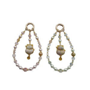 พวงกุญแจห้อยกระเป๋าหรูหรา รุ่น Original Lucky Cat Guohua Pearl ประดับด้วยหินธรรมชาติ ขนาดเล็ก ใช้ตกแต่งโทรศัพท์ได้ - Product Image 1
