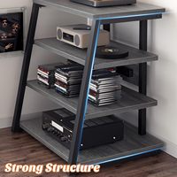 Support multimédia avec prises Console multimédia avec lumières LED Racks stéréo et supports avec étagères de rangement Armoire tour audio multimédia