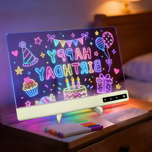 Tableau effaçable lumineux en acrylique avec support et stylo, décoration intérieure pour chambre, magasin, restaurant, tableau de dessin LED pour enfants - Product Image 1